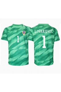 Fotbalové Dres Chorvatsko Dominik Livakovic #1 Brankářské Venkovní Oblečení ME 2024 Krátký Rukáv